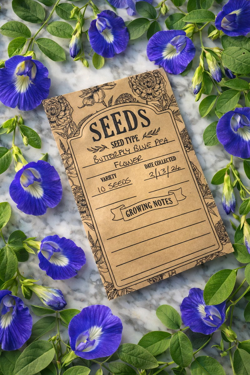 Butterfly Blue Pea Flower Seed Packet