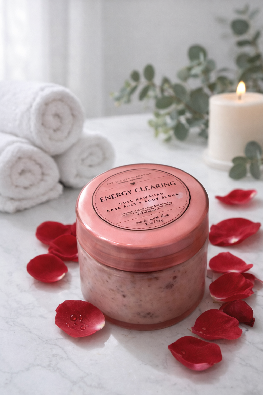 Rose Energy Clearing Body Scrub & Bath Salt - The Higher Vibration