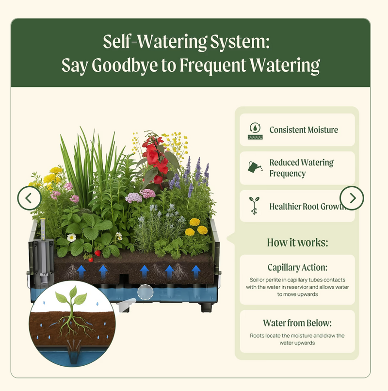 EZCube Self-Watering Planter 21" x 24” by Vego