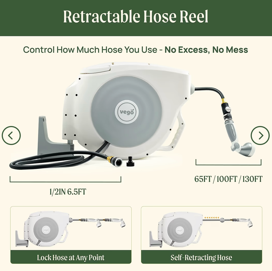 Vego Retractable Hose Reel Set