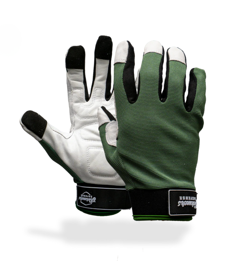 Rugged Guard Leather Gloves - Forest Green