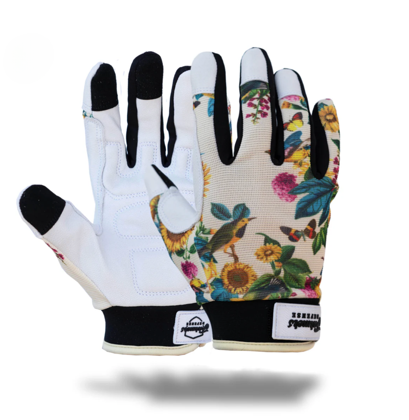 Rugged Guard Leather Gloves - Garden Flower